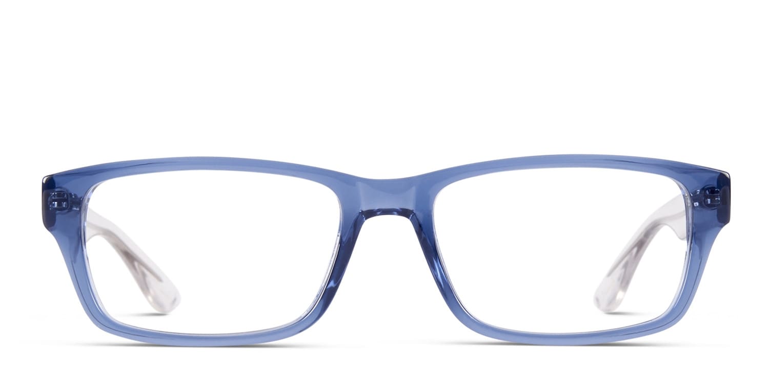 Amelia E. Huw Blue w/Clear glasses - Blue / Clear - Frontal View