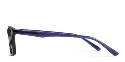 Revel Hendry Shiny Black/Blue glasses - Shiny Black / Blue - Side View