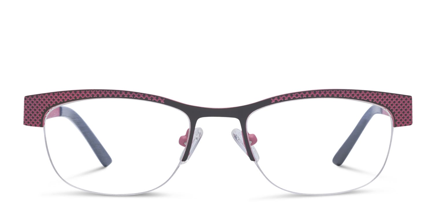 Amelia E. Adaline Brown w/Pink glasses - Brown / Pink - Frontal View