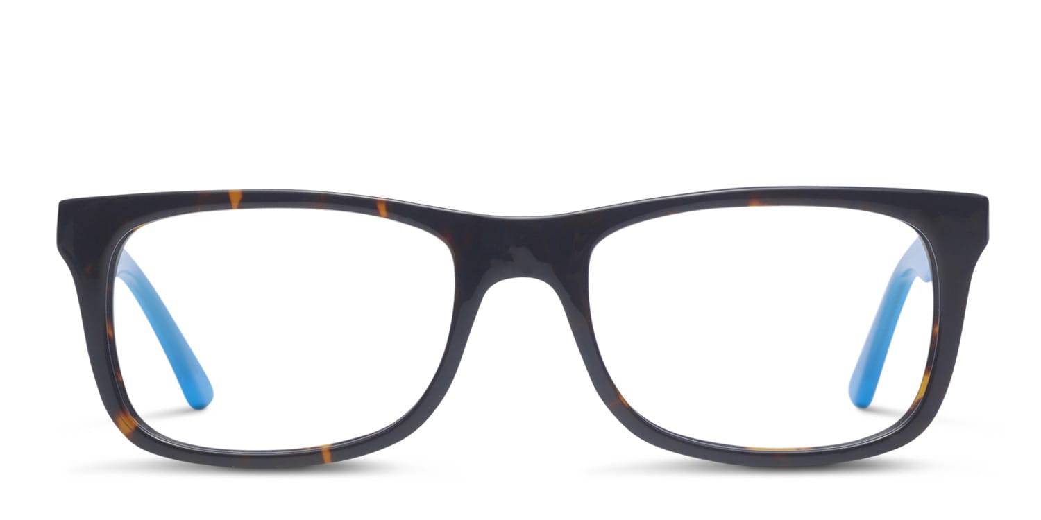 Amelia E. Augustin Dark Tortoise w/Teal glasses - Tortoise / Teal - Frontal View