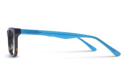 Amelia E. Augustin Dark Tortoise w/Teal glasses - Tortoise / Teal - Side View