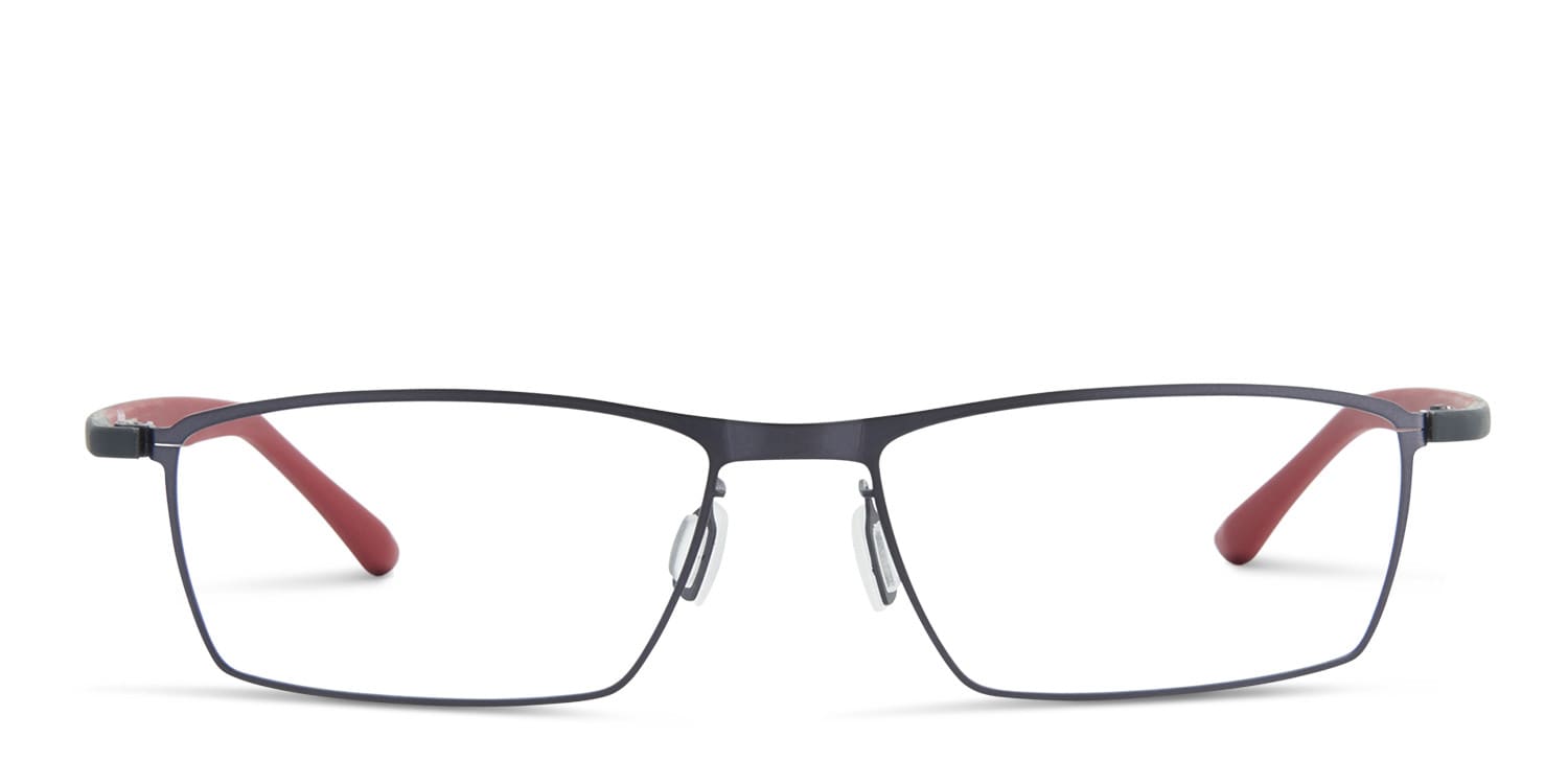 Ottoto Hayes Gunmetal w/Red Eyeglasses | Includes FREE Rx Lenses