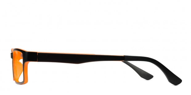 Rene ルネ Revel Rene Matte Black w/Orange Prescription Eyeglasses