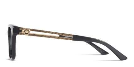 Versace VE3218 Black, Gold glasses - Black / Gold - Side View