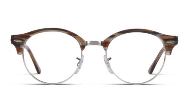 Ray Ban RX4246V Clubround Brown Gray Silver Prescription Glasses