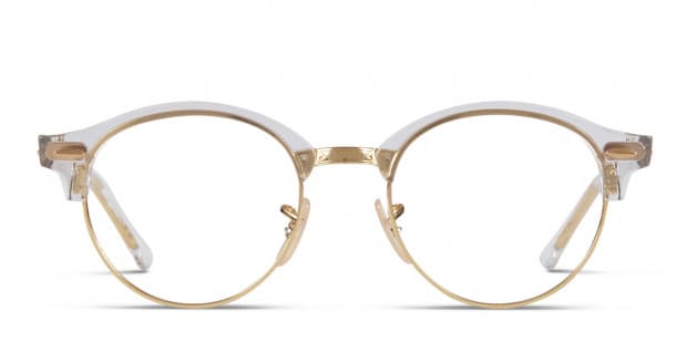Ray Ban RX4246V Clubround Clear Gold Eyeglasses Includes FREE Rx Lenses