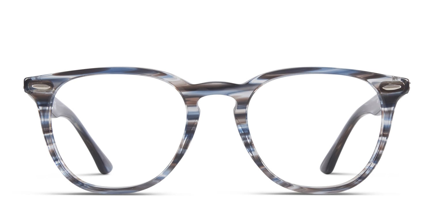 hatae Ray-Ban 7159 Gray w/Blue/Pattern Prescription Eyeglasses