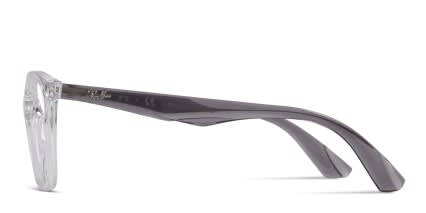 Ray-Ban 7066 Clear w/Gray glasses - Clear / Gray - Side View