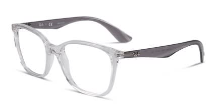 Ray-Ban 7066 Clear w/Gray glasses - Clear / Gray - Angle View
