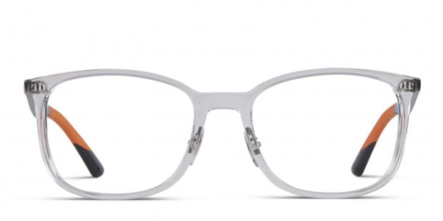 Ray Ban 7142 Clear w Black Orange Prescription Eyeglasses