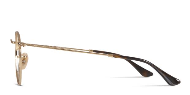Ray-Ban RX3447V Round Metal Gold Eyeglasses | Includes FREE Rx Lenses