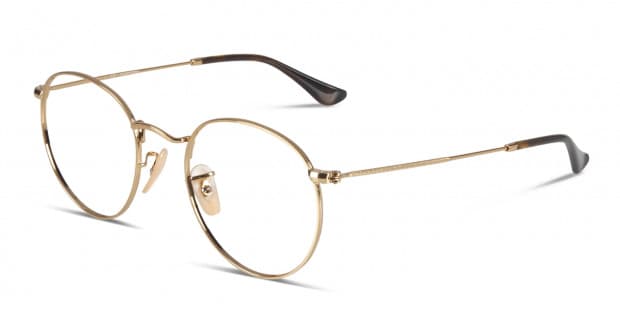 Ray-Ban RX3447V Round Metal Gold Eyeglasses | Includes FREE Rx Lenses