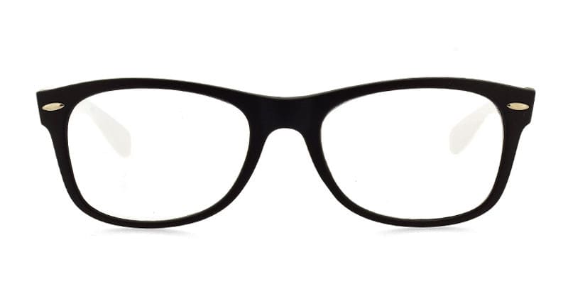 Reece Jakob 6038 Black w/White NA glasses - Black - Frontal View