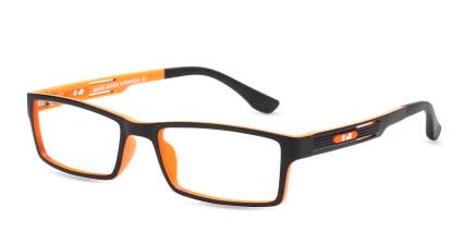 Charlie Black w/Orange glasses - Black / Orange - Angle View