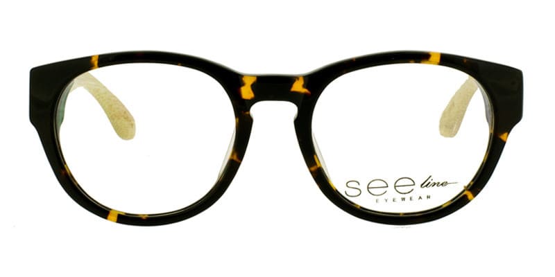 See-Line 1004 Tortoise w/Wood NA glasses - Tortoise - Frontal View
