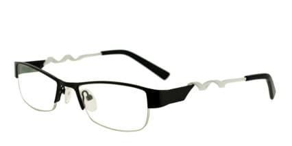 One WA6452 Black w/White glasses - Black / White - Angle View