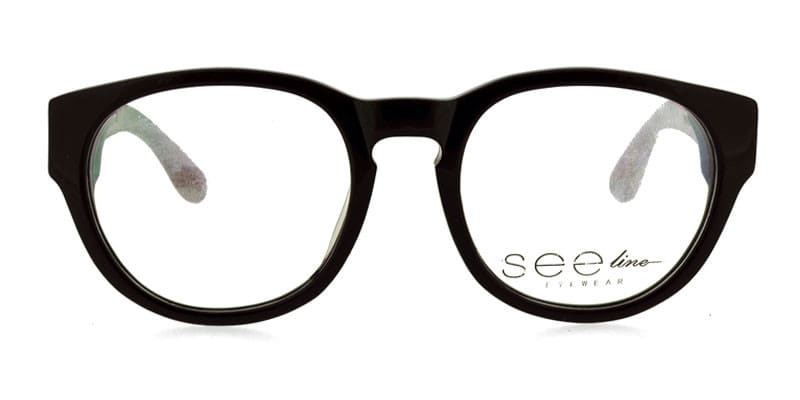See-Line 1004 Black w/Wood NA glasses - Black - Frontal View