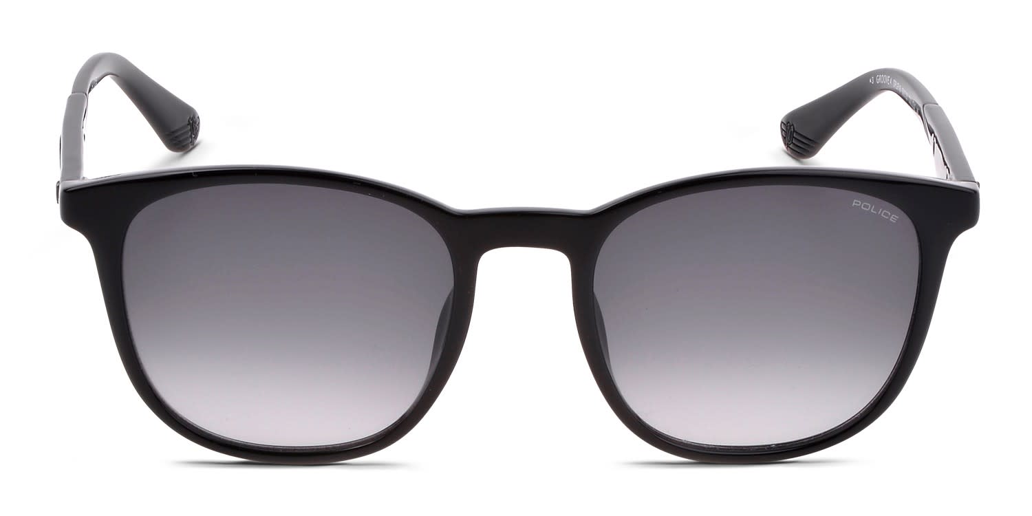Police Groove 4 SPLF18 Shiny Black glasses - Shiny Black - Frontal View