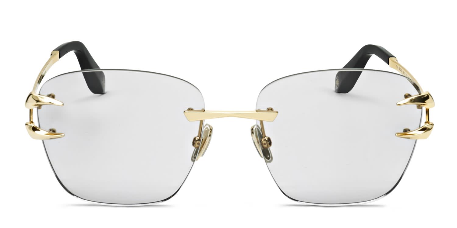 Roberto Cavalli SRC022 Yellow, Gold glasses - Yellow / Gold / Gray - Frontal View
