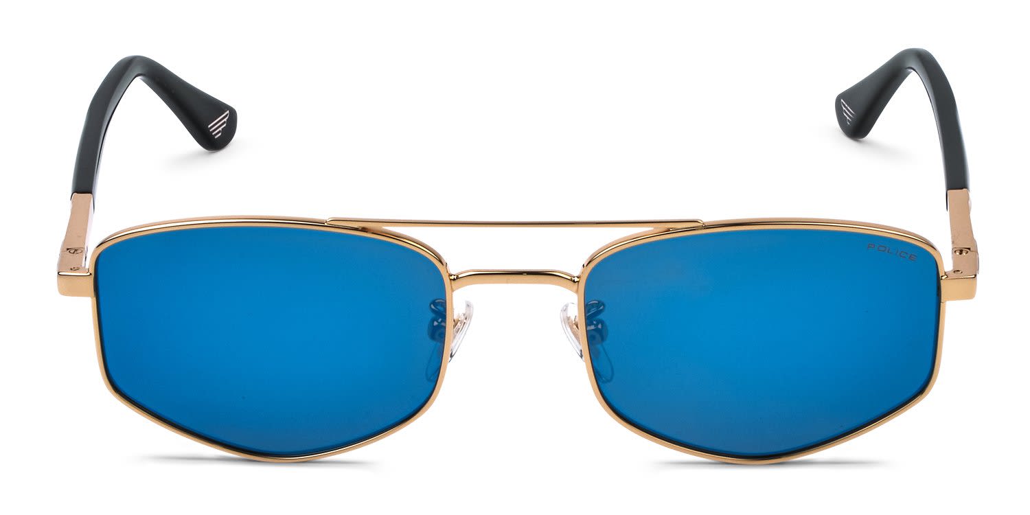 Police New Crossroads 3 SPLQ84 Gold, Blue Prescription Sunglasses