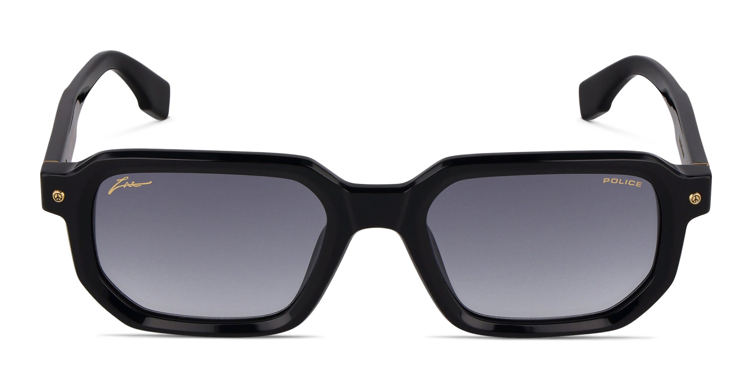 Police x Zac Efron SPLU82 Shiny Black glasses - Shiny Black - Frontal View