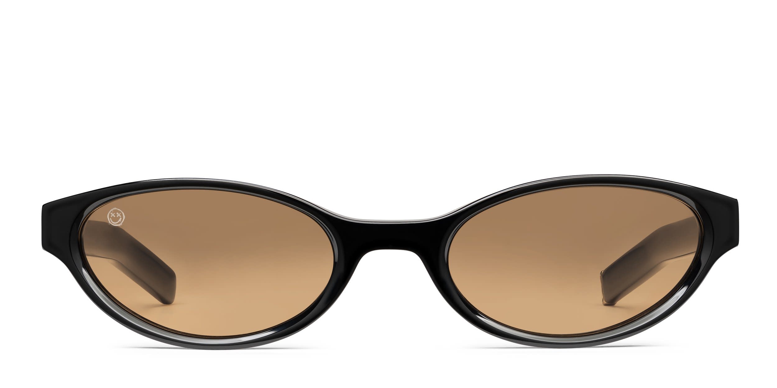 FORK Crush Shiny Black, Brown glasses - Shiny Black / Brown - Frontal View