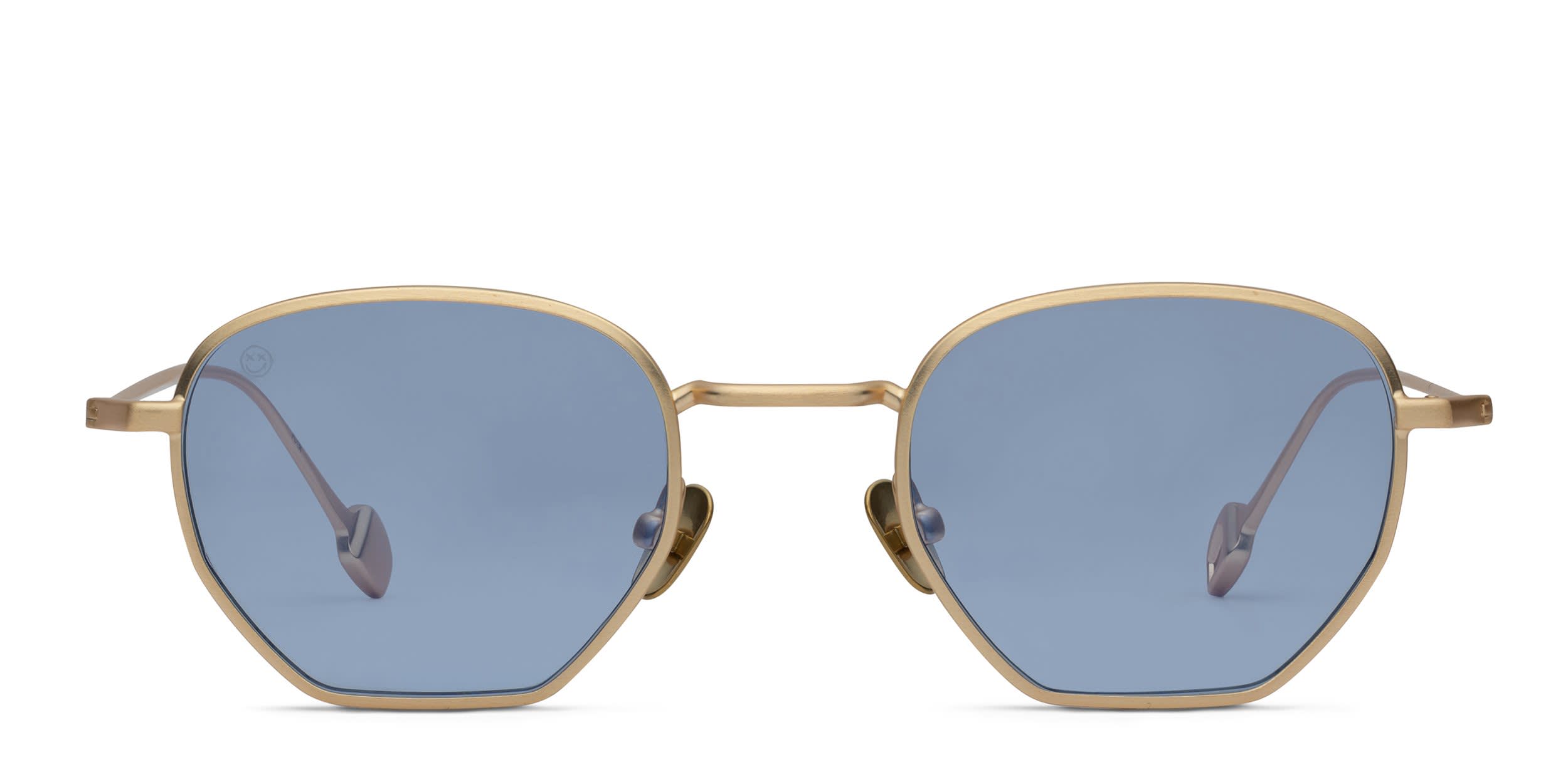 FORK Cutoff Gold, Blue glasses - Gold / Blue - Frontal View