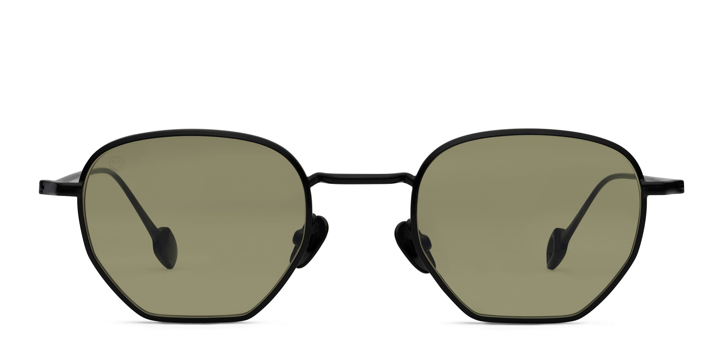FORK Cutoff Black, Green glasses - Black / Green - Frontal View