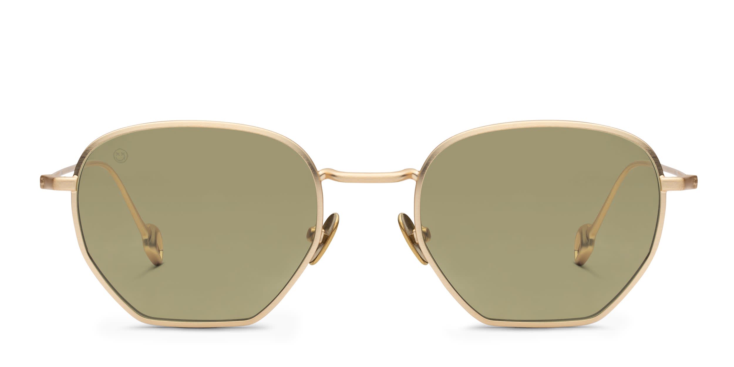 FORK Cutoff Gold, Green glasses - Gold / Green - Frontal View