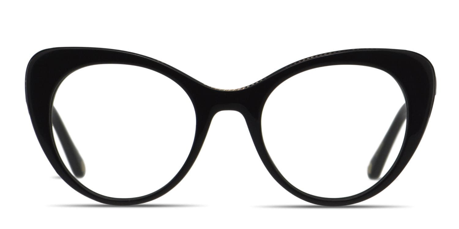 Muse X Hilary Duff Lily Shiny Black, Gold glasses - Shiny Black / Gold - Frontal View