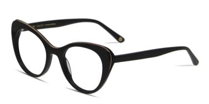Muse X Hilary Duff Lily Shiny Black, Gold glasses - Shiny Black / Gold - Side View