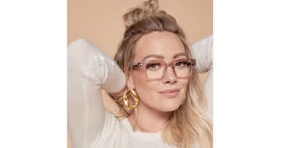 Muse X Hilary Duff Grace Pink/Clear/Tortoise glasses - Pink / Clear / Tortoise - Angle View