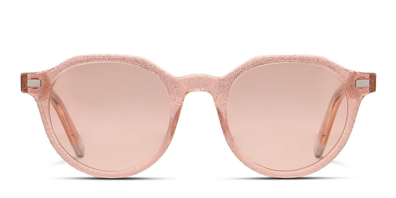 Muse X Hilary Duff Diana Clear Pink, Glitter glasses - Pink / Clear / Glitter - Frontal View