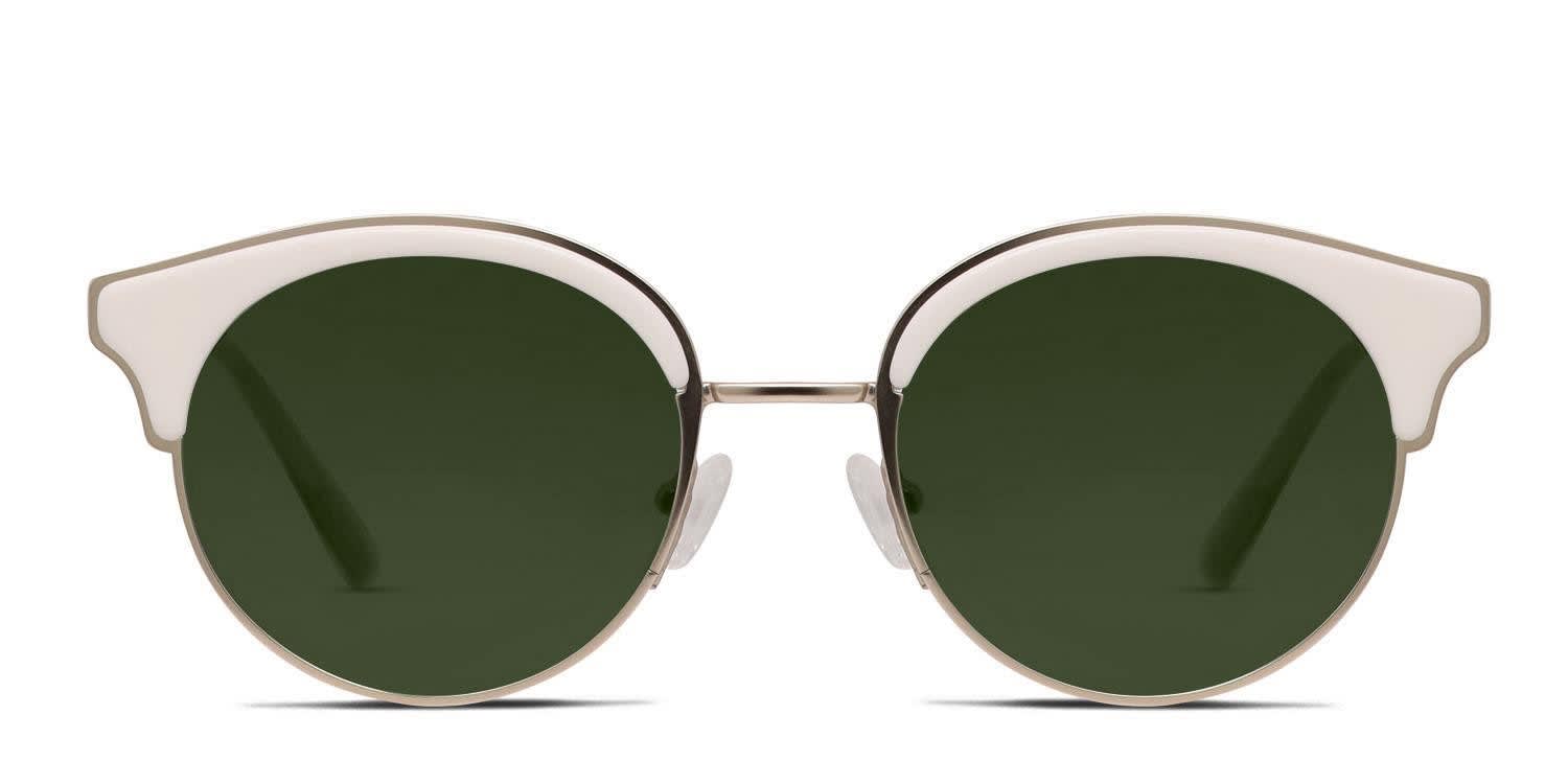 Amelia E. Luanna White, Gold glasses - White / Gold - Frontal View