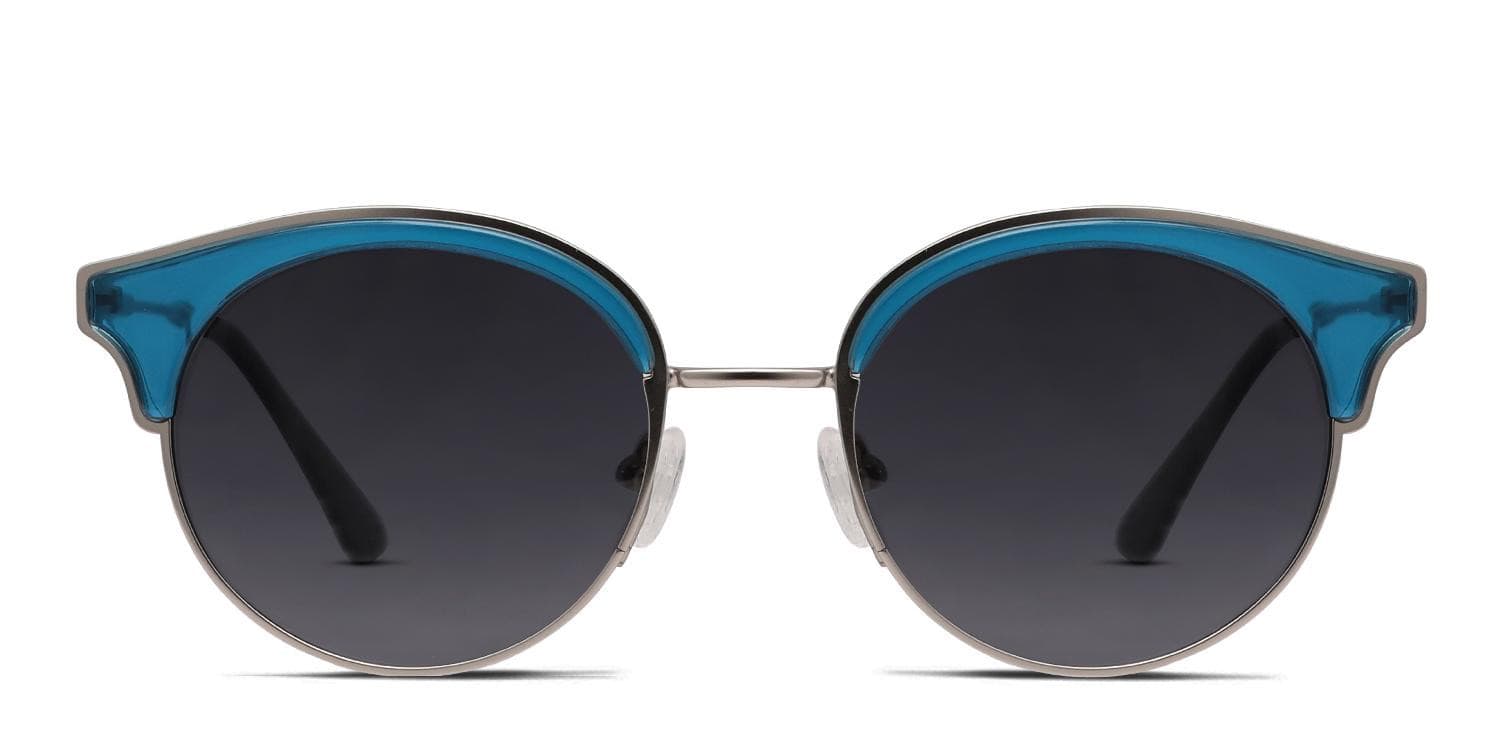 Amelia E. Luanna Silver, Blue glasses - Silver / Blue - Frontal View