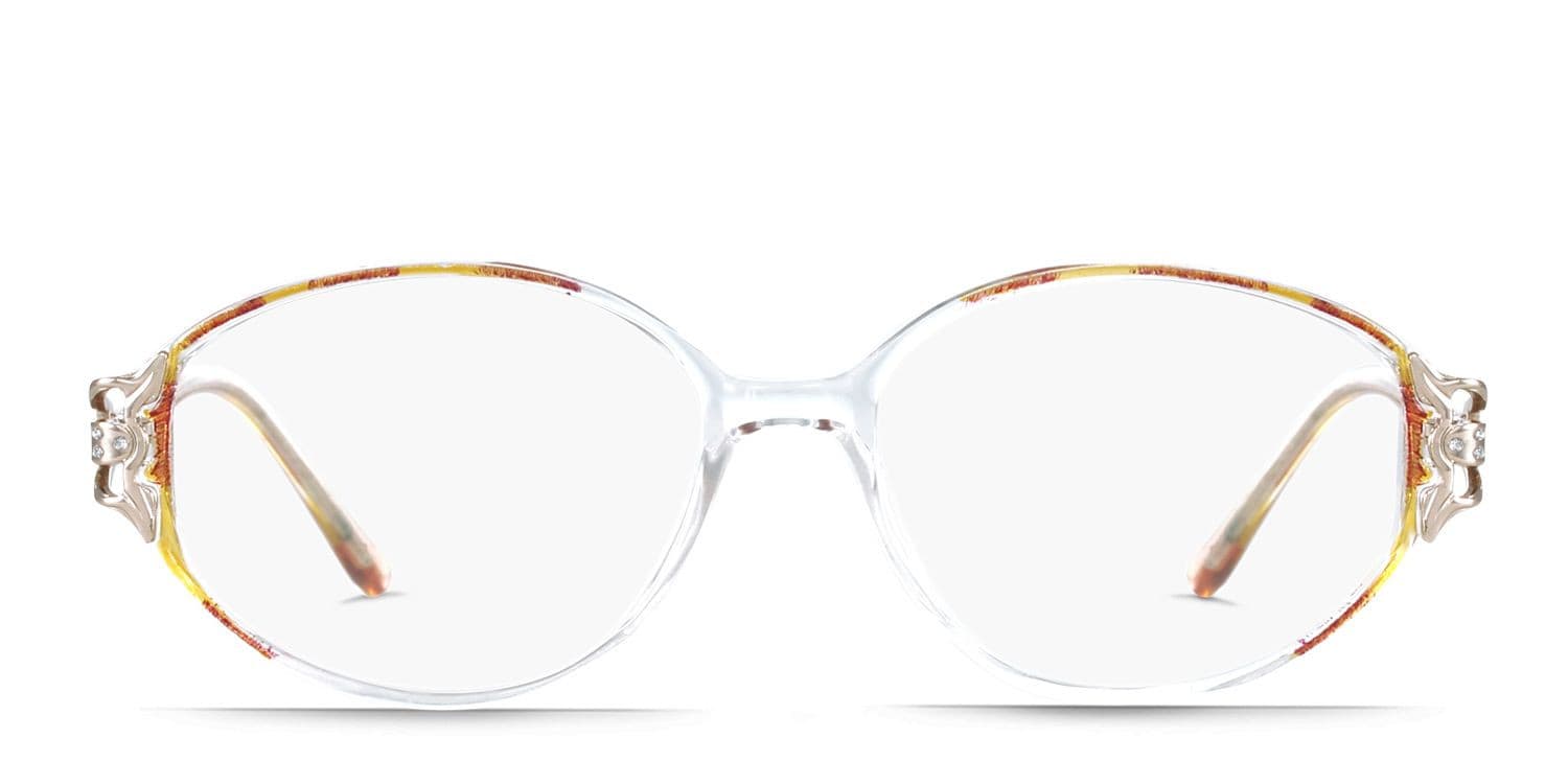 Rosie Pink glasses - Clear / Pink - Frontal View