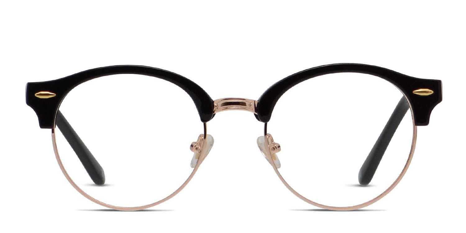 Muse Brookline Shiny Black, Gold glasses - Shiny Black / Gold - Frontal View