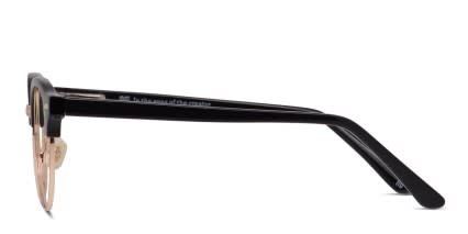 Muse Brookline Shiny Black, Gold glasses - Shiny Black / Gold - Side View