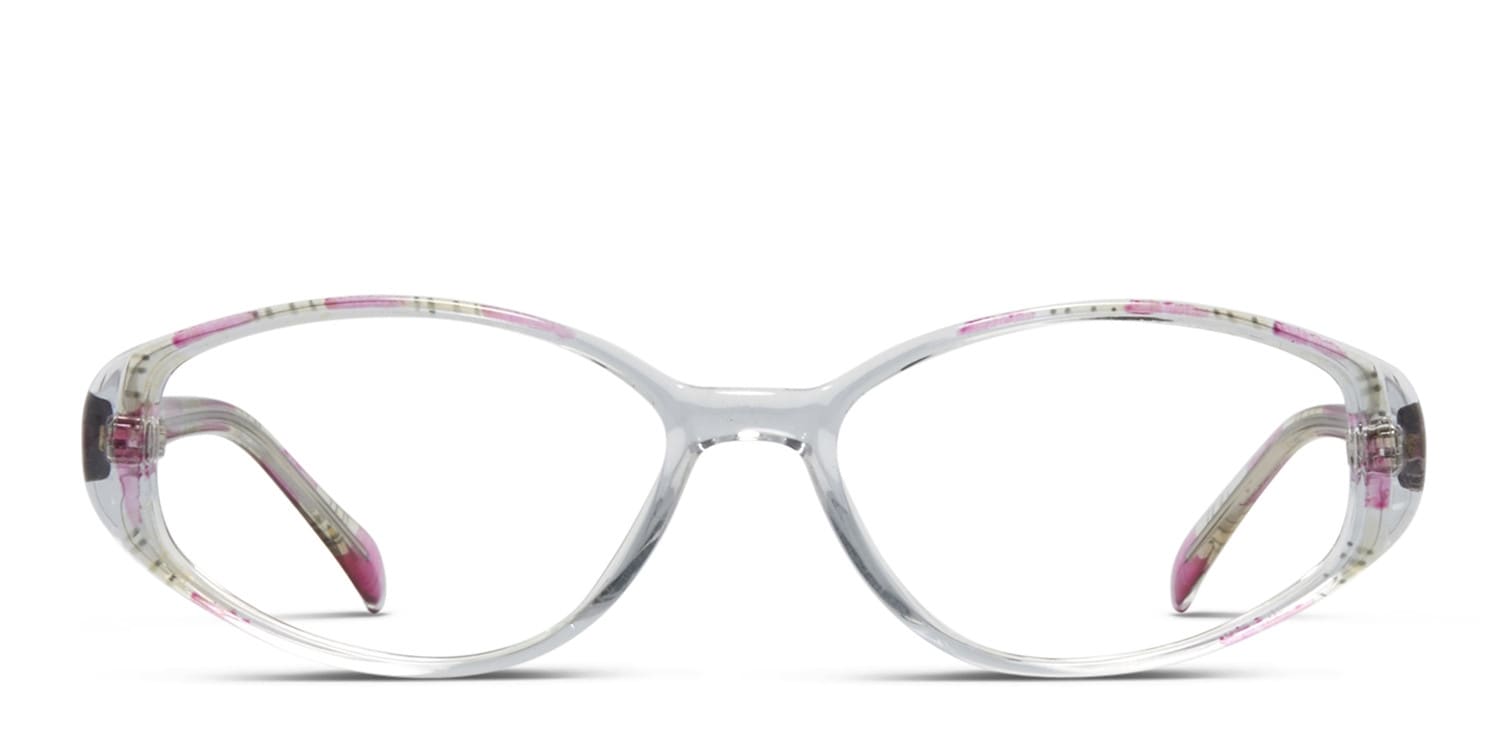 Peony Clear/Pink glasses - Clear / Pink - Frontal View