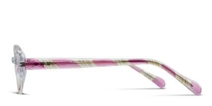 Peony Clear/Pink glasses - Clear / Pink - Side View