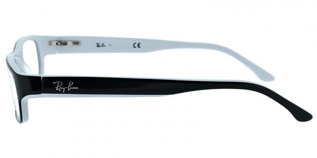Ray Ban 5114 Black w White Prescription Eyeglasses