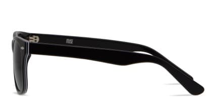 Muse M Classic Shiny Black/White/Gray glasses - Gray / White / Shiny Black - Side View