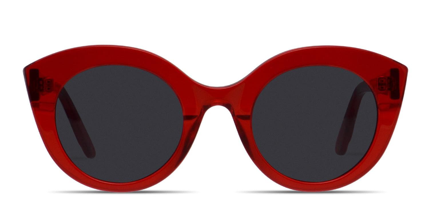 Amelia E. Spellbound Red, Clear glasses - Red / Clear - Frontal View