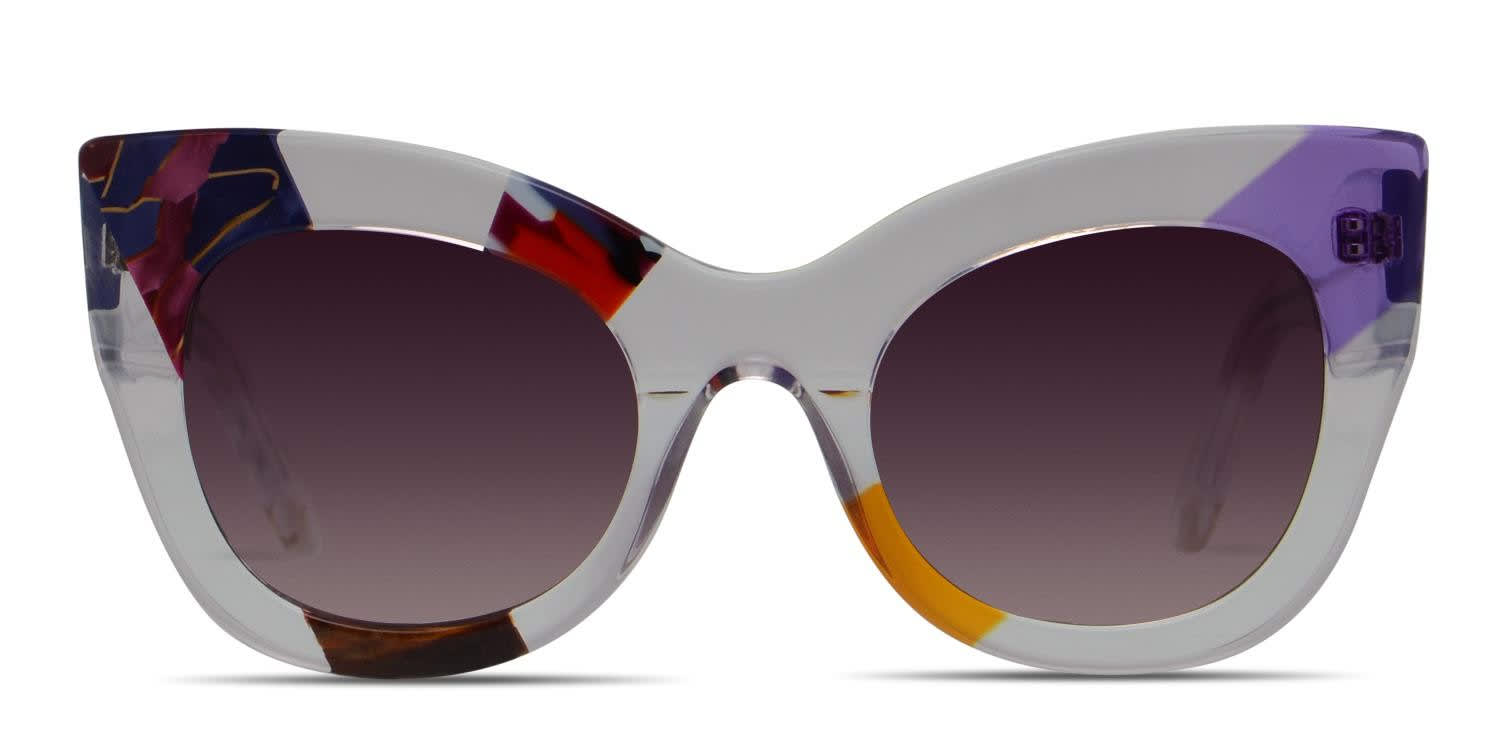 Amelia E. Nicole Clear, Orange, Red, Purple glasses - Clear / Orange / Red / Purple - Frontal View