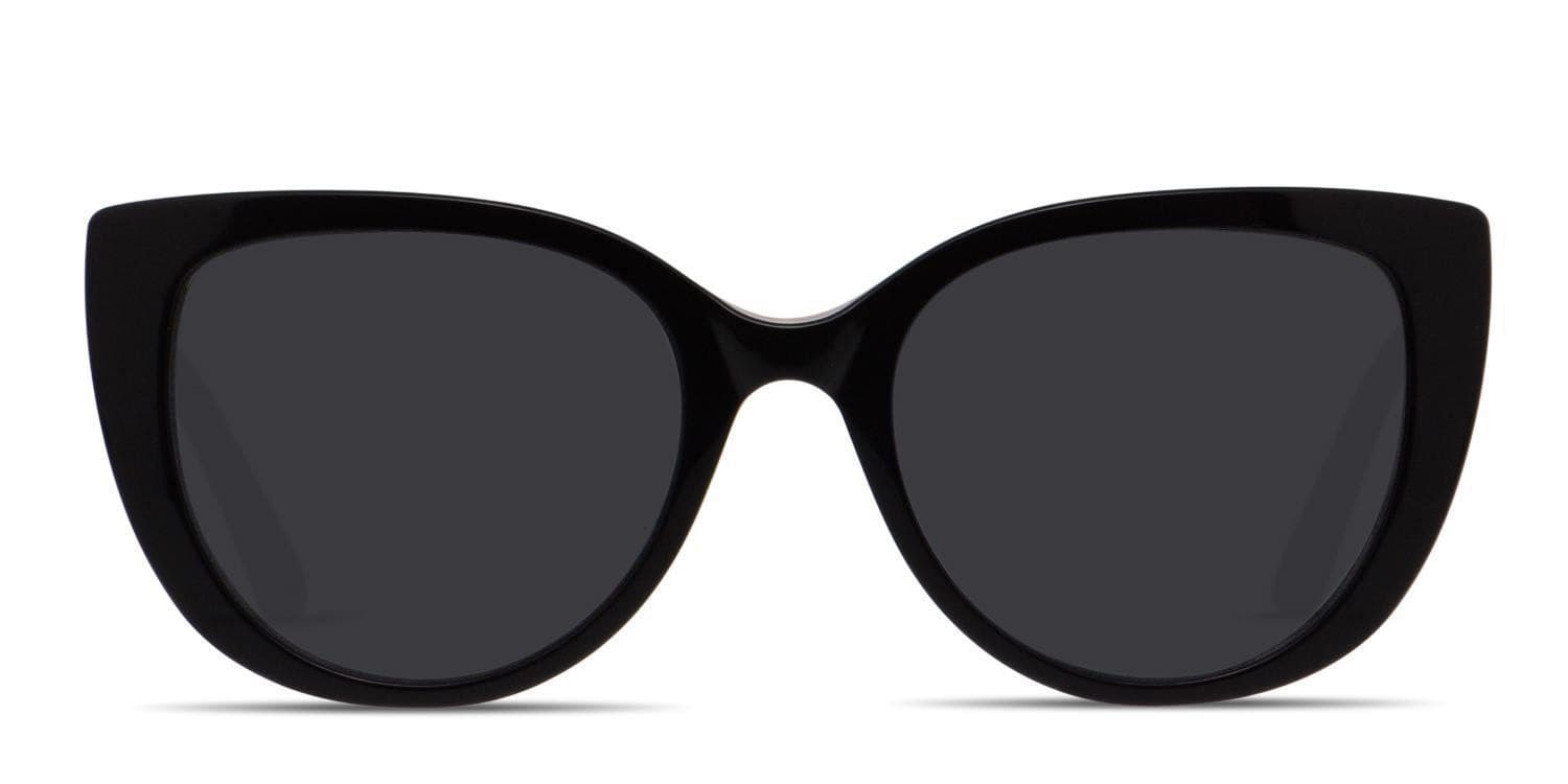 Amelia E. Catspaw Shiny Black/Pink glasses - Shiny Black / Pink - Frontal View