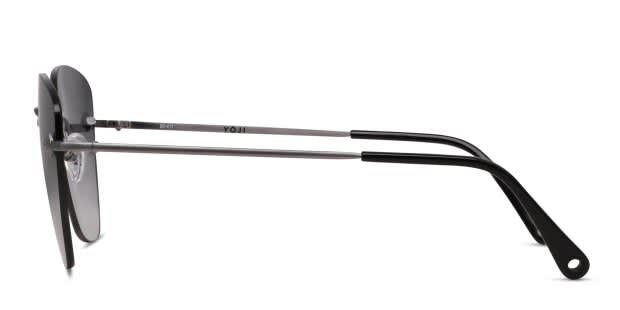 Yoji Osaka Gunmetal, Black Prescription Sunglasses - 50% Off Lenses