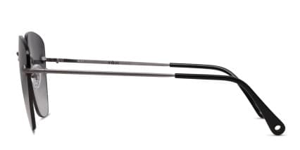 Yoji Osaka Gunmetal, Black glasses - Gunmetal - Side View