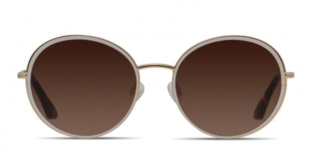 Amelia E. Gina Gold, White Prescription Sunglasses - 50% Off Lenses