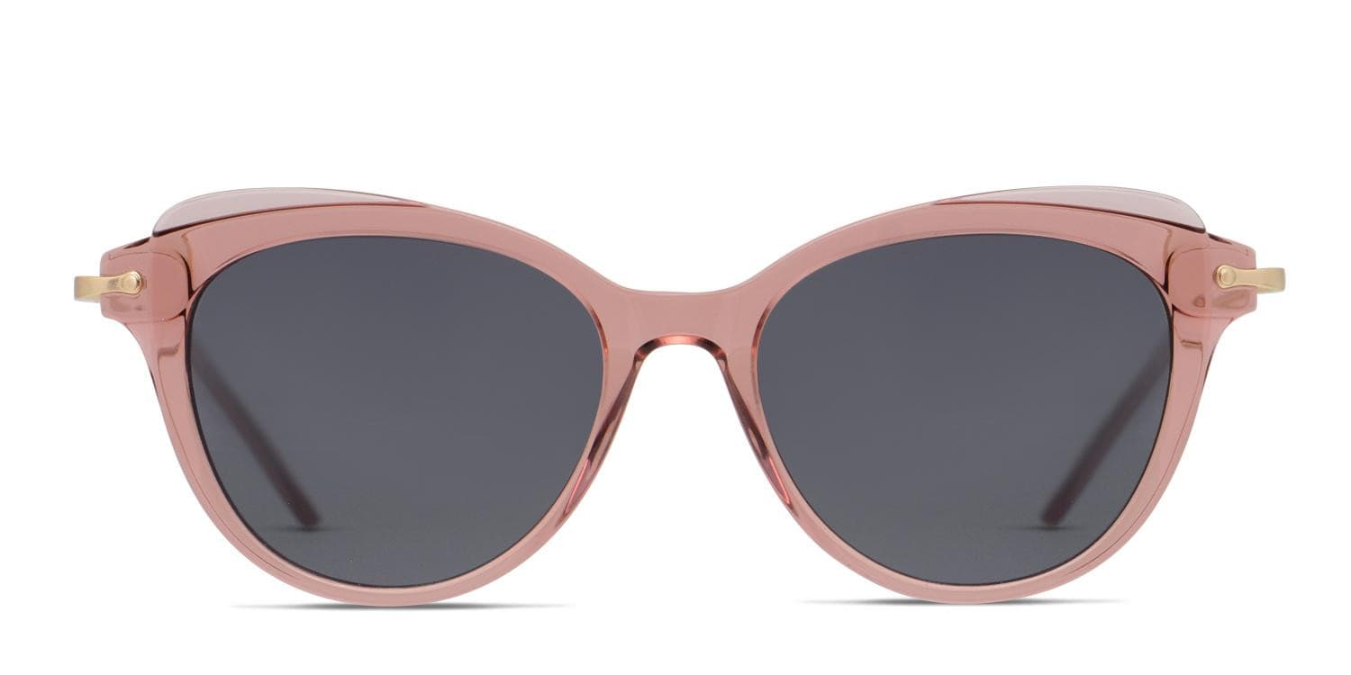 Amelia E. Tierna Pink, Clear, Gold glasses - Pink / Clear / Gold - Frontal View