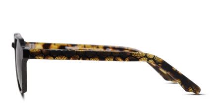 The Geometric Shiny Black glasses - Shiny Black - Side View